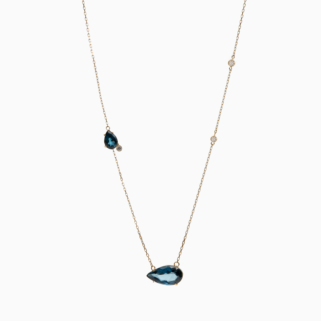 COLAR ABYSSAL COM TOPÁZIO LONDON  E DIAMANTES