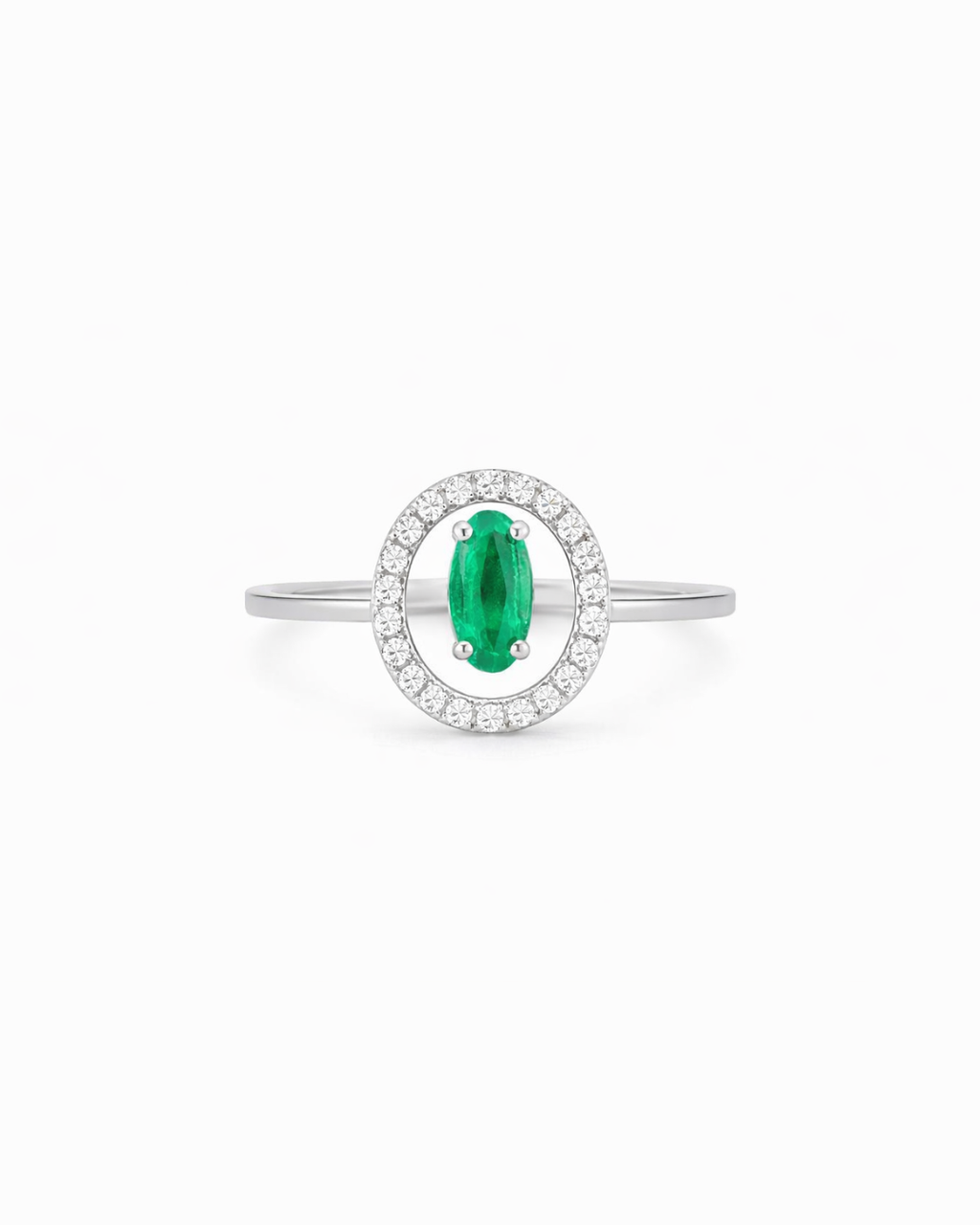ANEL ORBIS EM OURO 18K COM ESMERALDA E DIAMANTES